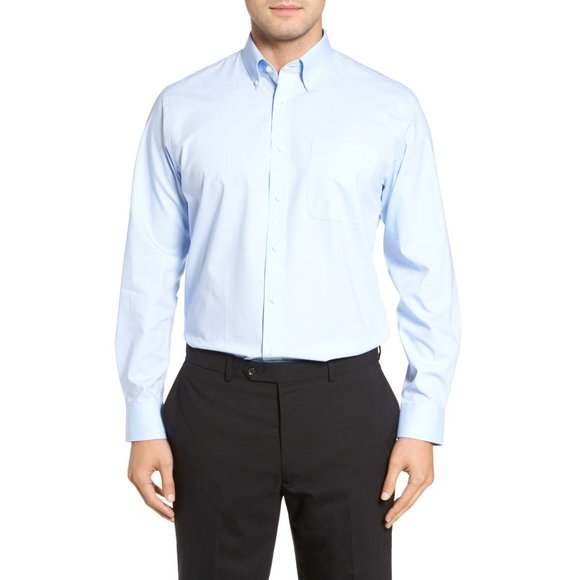 NORDSTROM Tech-Smart Traditional Fit Stretch Pinpoint Dress Shirt, Size 15 - NWT - Picture 1 of 1